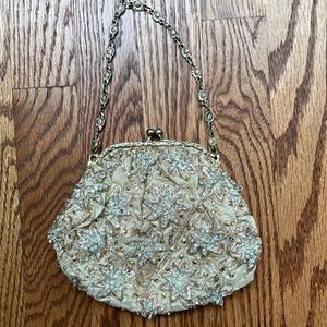 Elegant Gold and Silver Embellished Mini Bag